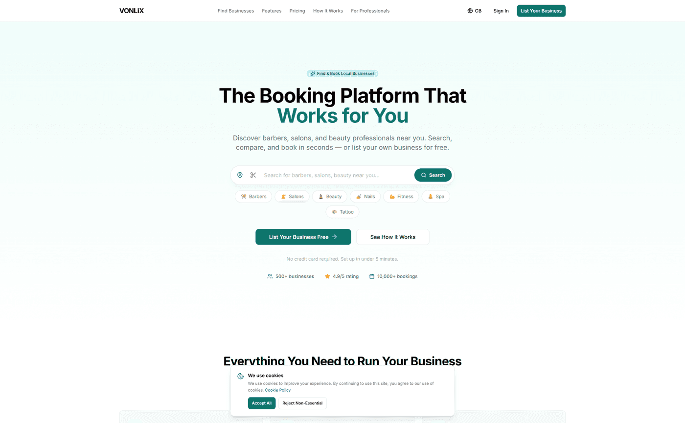 Vonlix project screenshot 1: Showcasing the user interface and design